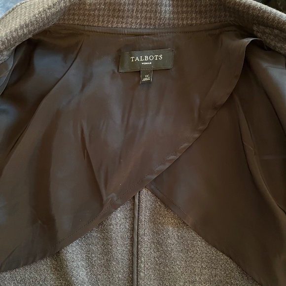 Talbots Cotton Blend 4 Button Black Gray Houndstooth Jacket Sz 1X - Picture 4 of 6